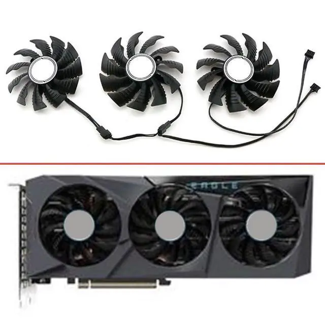 Alt view image 2 of 7 - Graphics Card Cooling Fans Suitable for GIGABYTE RTX 3070 3070TI Eagle OC Series Desktop 75mm PLD08010S12HH 12V 0.35A 4Pin Video Card Cooler Fans GPU Fan