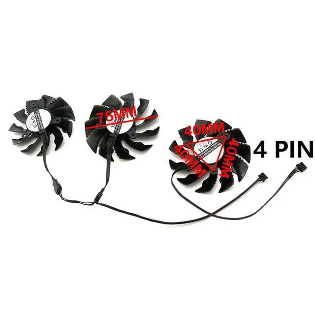 Alt view image 4 of 7 - Graphics Card Cooling Fans Suitable for GIGABYTE RTX 3070 3070TI Eagle OC Series Desktop 75mm PLD08010S12HH 12V 0.35A 4Pin Video Card Cooler Fans GPU Fan