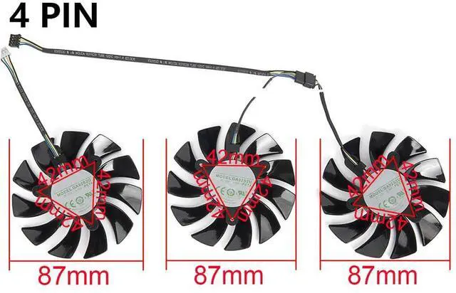 Alt view image 4 of 7 - Graphics Card Cooling Fans Suitable for ZOTAC RTX 2080 2080TI 2070 AMP Series Desktop 87mm GA92S2U 12V 0.46A 4Pin Video Card Cooler Fans GPU Fan