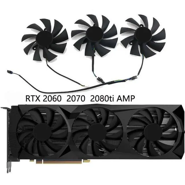 Alt view image 2 of 7 - Graphics Card Cooling Fans Suitable for ZOTAC RTX 2060 2060S 2070 2070S 2080 2080S 2080TI AMP Extreme Series Desktop 85mm GA92S2U 12V 0.46A 4Pin Video Card Cooler Fans GPU Fan