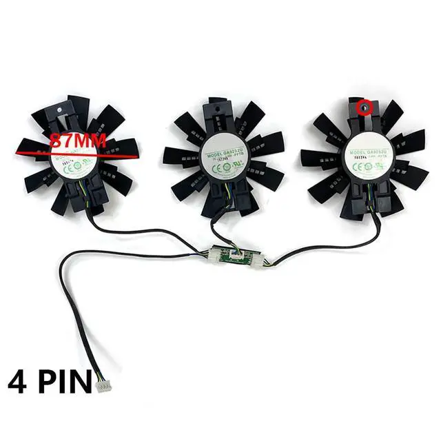 Alt view image 4 of 7 - Graphics Card Cooling Fans Suitable for ZOTAC GTX 980Ti Extreme/Omega AMP Edition Series Desktop 87mm GA92S2U 12V 0.46A 4Pin Video Card Cooler Fans GPU Fan