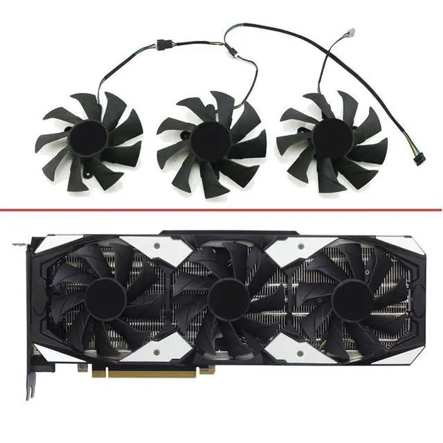 Alt view image 6 of 7 - Graphics Card Cooling Fans Suitable for ZOTAC RTX 2080 2080TI 2070 GTX 1070 X-Gaming OC Series Desktop 87mm GA92S2H 12V 0.35A 4Pin Video Card Cooler Fans GPU Fan