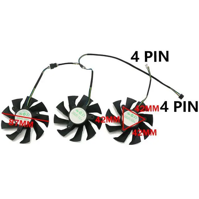 Alt view image 5 of 7 - Graphics Card Cooling Fans Suitable for ZOTAC RTX 2080 2080TI 2070 GTX 1070 X-Gaming OC Series Desktop 87mm GA92S2H 12V 0.35A 4Pin Video Card Cooler Fans GPU Fan