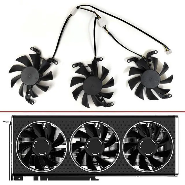 Alt view image 2 of 7 - Graphics Card Cooling Fans Suitable for XFX Speedster QICK308 Radeon RX 6650XT 6600XT Black/MERC Series Desktop GFY09010E12SPA 75mm 12V 0.5A 4Pin Video Card Cooler Fans GPU Fan