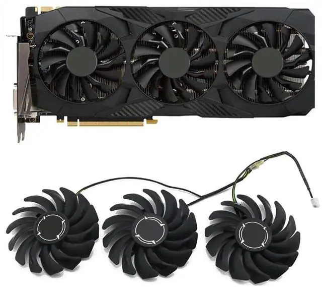 Alt view image 3 of 7 - Graphics Card Cooling Fans Suitable for MSI GTX 1060 1070 1070TI 1080 1080TI Duke GTX 980Ti Lightning Series Desktop PLD09210S12HH 85mm 12V 0.40A 4Pin Video Card Cooler Fans GPU Fan