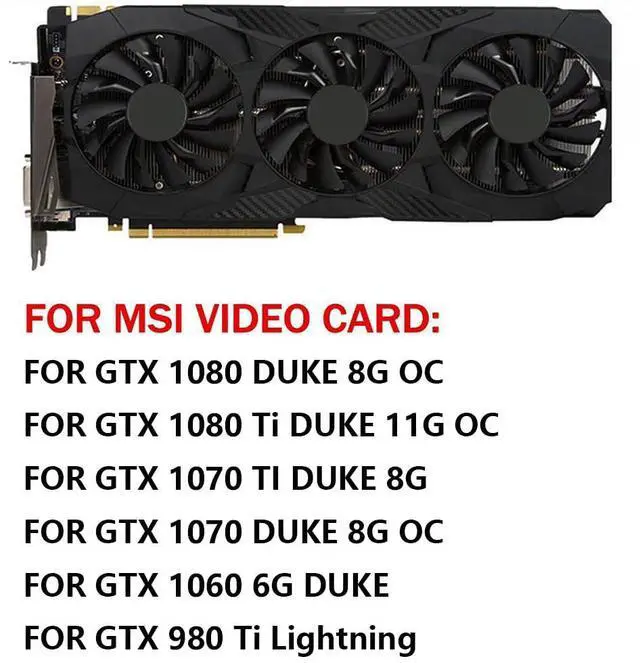 Alt view image 4 of 7 - Graphics Card Cooling Fans Suitable for MSI GTX 1060 1070 1070TI 1080 1080TI Duke GTX 980Ti Lightning Series Desktop PLD09210S12HH 85mm 12V 0.40A 4Pin Video Card Cooler Fans GPU Fan