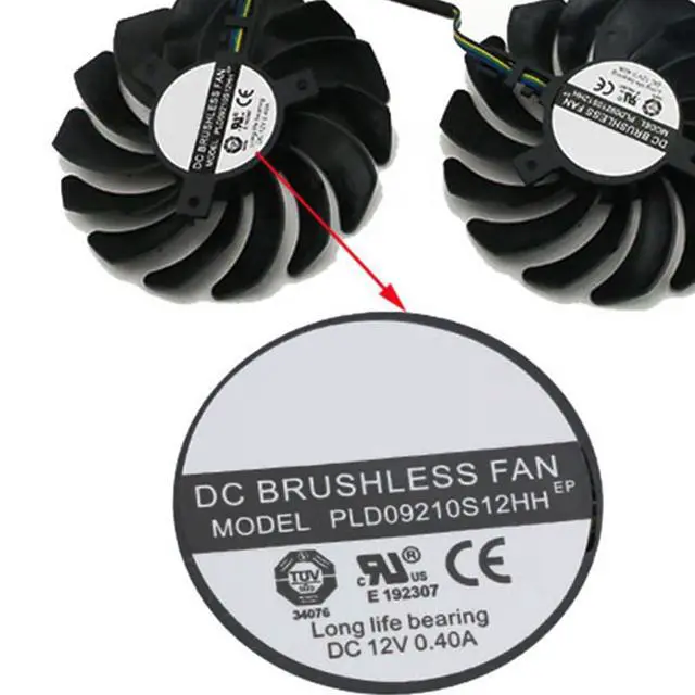 Alt view image 2 of 6 - Graphics Card Cooling Fans Suitable for MSI RTX 3060 3060Ti 3070 3070TI 3080 3080TI 3090 Ventus 3X Series Desktop PLD09210S12HH PLD09210B12HH 85mm 12V 0.40A 4Pin Video Card Cooler Fans GPU Fan