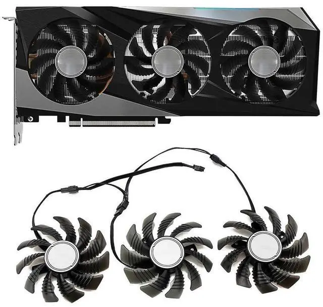 Alt view image 2 of 6 - Graphics Card Cooling Fans Suitable for Gigabyte GeForce RTX 3060 3060Ti Gaming RTX 3070 3070Ti Eagle Radeon RX 6500XT 6600XT 6700XT Gaming Series Desktop 75mm T128010SU 12V 0.35A 4Pin GPU Fans