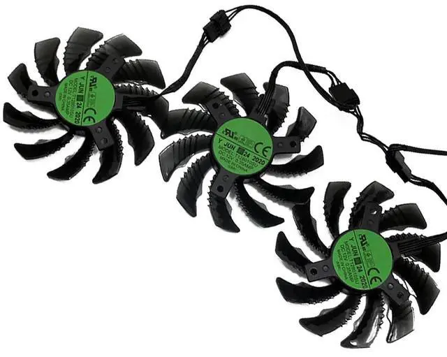 Main image of Graphics Card Cooling Fans Suitable for Gigabyte GeForce RTX 3060 3060Ti Gaming RTX 3070 3070Ti Eagle Radeon RX 6500XT 6600XT 6700XT Gaming Series Desktop 75mm T128010SU 12V 0.35A 4Pin GPU Fans
