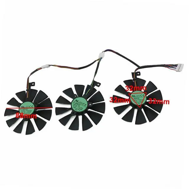 Alt view image 4 of 7 - Graphics Card Cooling Fans Suitable for ASUS ROG Strix RTX 2060 2060S 2070 Gaming Series Desktop 88mm T129215SH T129215SL 12V 0.50A 7Pin Video Card Cooler Fans GPU Fan