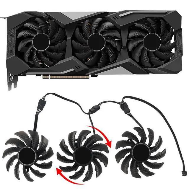 Alt view image 2 of 7 - 75mm Graphics Card Cooling Fans Suitable for Gigabyte GTX 1660 1660ti 1660S RTX 2060 2060S 2070 2080 2080Ti WINDFORCE/Gaming Series Desktop 75mm PLD08010S12HH 12V 0.35A 4Pin Video Card Cooler Fan