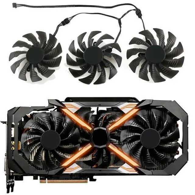 Alt view image 2 of 7 - Graphics Card Cooling Fans Suitable for Gigabyte AORUS GTX 1080 1080ti 1070 Xtreme Series Desktop 95mm T129215BU 95mm 12V 0.55A 4Pin Video Card Cooler Fans GPU Fan