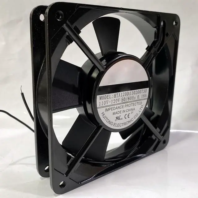 Alt view image 2 of 6 - HTA120D110 200730 110V-120V 0.18A 12CM 120×120×25mm 2-Wire Cooling Fan HTA120D110200730