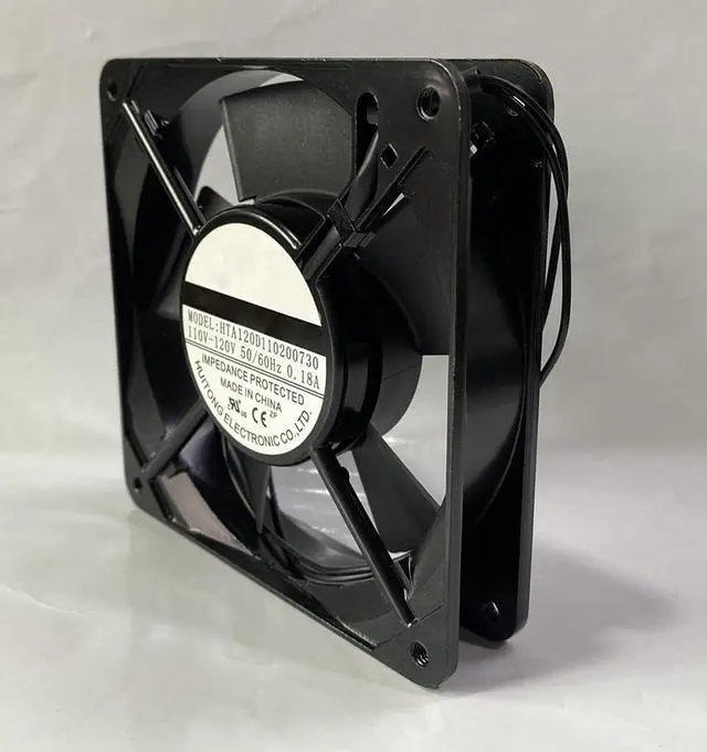 Alt view image 5 of 6 - HTA120D110 200730 110V-120V 0.18A 12CM 120×120×25mm 2-Wire Cooling Fan HTA120D110200730