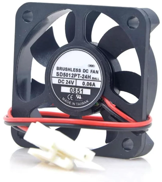 Alt view image 3 of 7 - SD5012PT-24H 5cm 5010 DC 50X50X10mm 24V 0.06A Inverter 2-Wire Cooling Fan