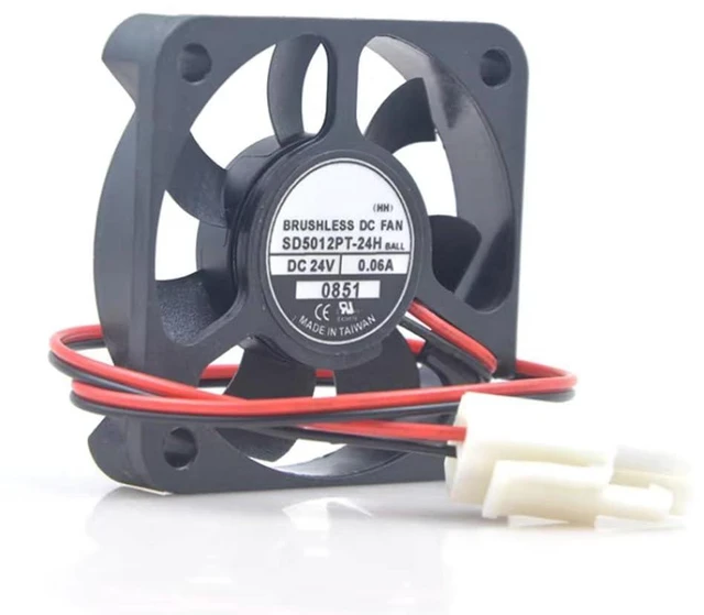Alt view image 5 of 7 - SD5012PT-24H 5cm 5010 DC 50X50X10mm 24V 0.06A Inverter 2-Wire Cooling Fan