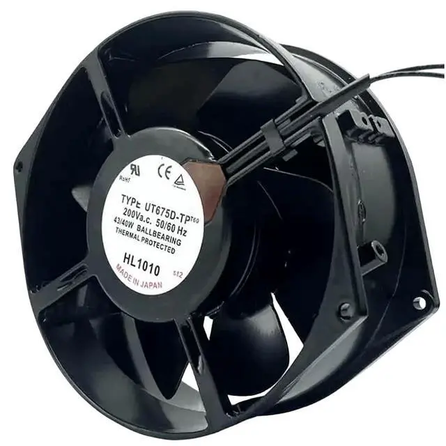 Alt view image 6 of 7 - UT675D-TP 200V 43/40W All Metal High Temperature 172×150×55mm AC AXIAL Cooling Fan