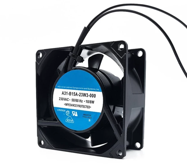 Alt view image 5 of 7 - A31-B15A-23W3-000 8cm 8038 230V Aluminium Frame Cooling Fan 2-Wire Cooling Fan