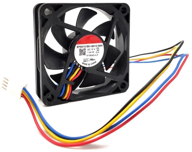 Alt view image 3 of 6 - EF60151BX-Q01C-S99 6015 Temperature Controlled 12V Mute Cooling Fan 1.44W 4-Wire Double Ball Bearing Cooling Fan