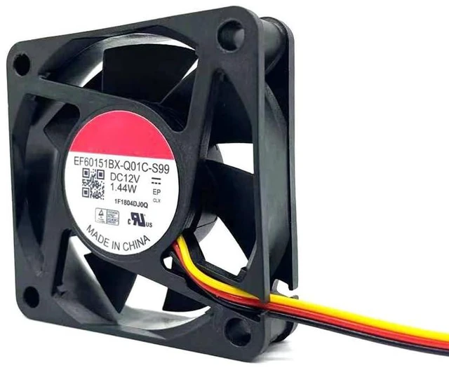 Alt view image 4 of 6 - EF60151BX-Q01C-S99 6015 Temperature Controlled 12V Mute Cooling Fan 1.44W 4-Wire Double Ball Bearing Cooling Fan