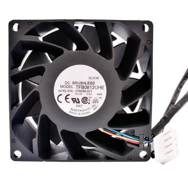 Alt view image 2 of 6 - 8038 TFB0812UHE 12V 2.34A 4-Wire Motherboard PWM Speed Control 8cm Violent Cooling Fan