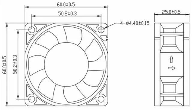 Alt view image 6 of 6 - DF6025M12S 6CM 6025 12V 0.15A 2-Wire Inverter Super Silent Chassis Cooling Fan