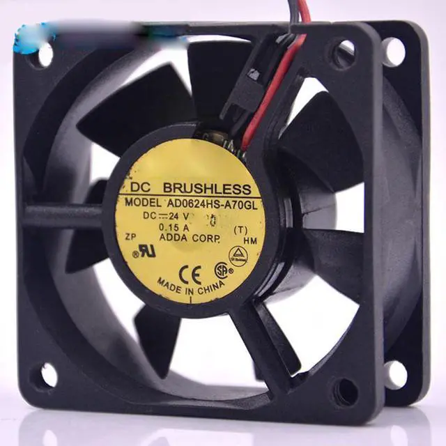 Alt view image 2 of 2 - AD0624HS-A70GL 24V 0.15A 6025 4500RPM 23CFM 60X60X25MM 2-Wire Cooling Fan 6CM Inverter Fan