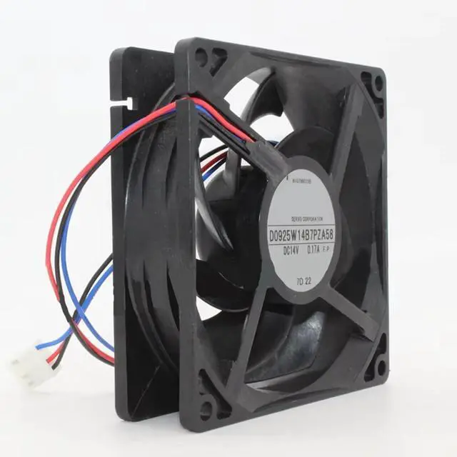 Alt view image 3 of 5 - Cooling Fan for D0925W14B7PZA58 DC14V 0.17A 9225 Waterproof Silent Cooling Fan 3-Wire 92×92×25mm