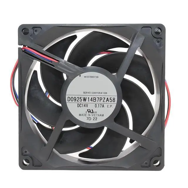 Alt view image 5 of 5 - Cooling Fan for D0925W14B7PZA58 DC14V 0.17A 9225 Waterproof Silent Cooling Fan 3-Wire 92×92×25mm
