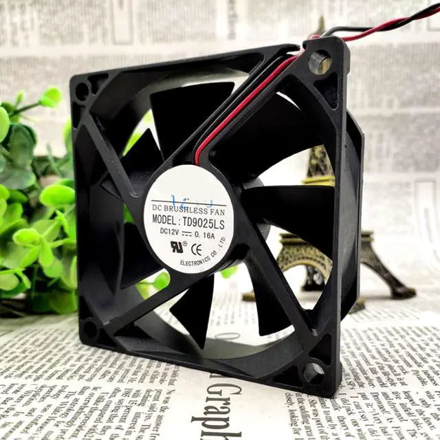 Alt view image 3 of 6 - TD9025LS Wine Fridge Hotel Refrigerator, DC12V 0.16A 90x90x25mm, 2-Wire Cooling Fan