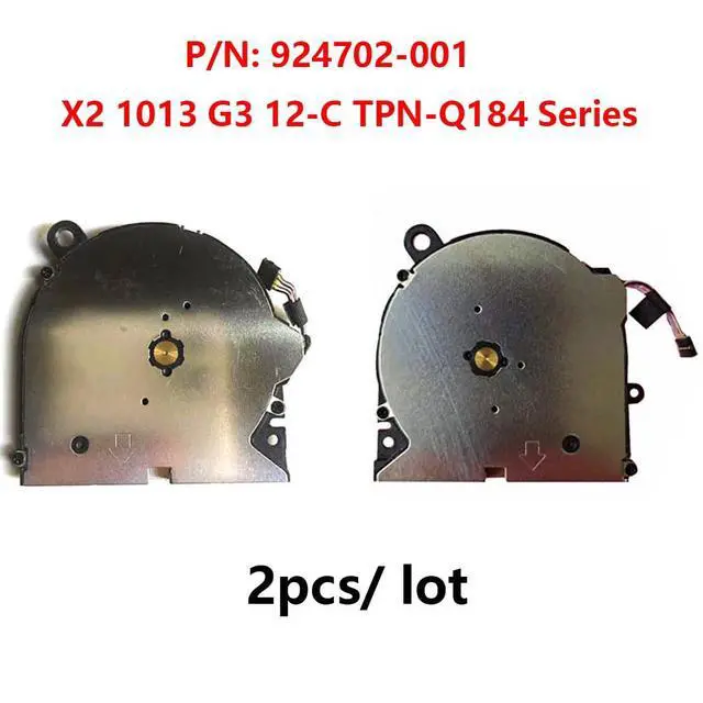 Alt view image 2 of 7 - CPU + GPU Cooling Fans Suitable for HP Elite X2 1013 G3 12-C TPN-Q184 Series Laptop Cooler Fan 5V 0.5A 4 PIN ND55C02-17D13 7Z28FPR + ND55C02-17D12 7Z29FPR P/N: 924702-001 (2PCS)