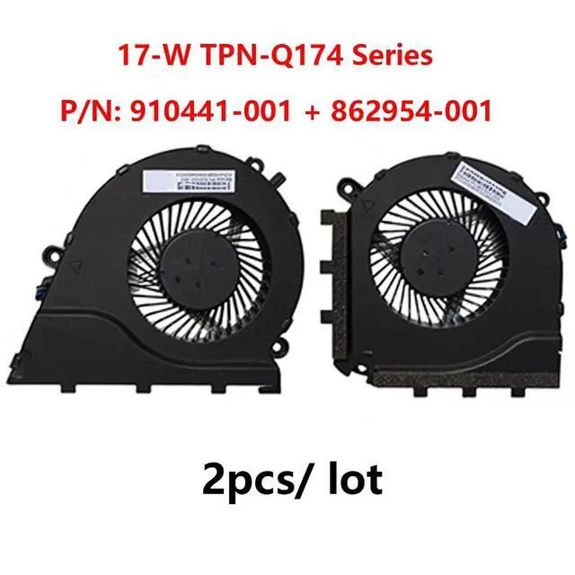 Alt view image 2 of 7 - CPU + GPU Cooling Fans Suitable for HP Omen 2 Plus 17-W TPN-Q174 Series 17-W010NG W043DX W102NL W102NS W103NF W119TX W205TX W206TX Laptop Cooler Fan 5V 4 PIN P/N: 910441-001 + 862954-001 (2PCS)