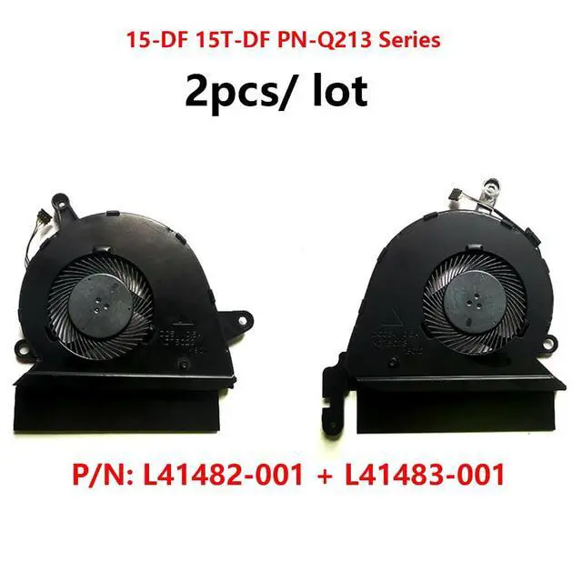 Alt view image 2 of 7 - CPU + GPU Cooling Fans Suitable for HP Spectre X360 15-DF 15T-DF PN-Q213 Series Laptop Cooler Fan 5V 0.5A 4 PIN ND75C23-18C11 + ND75C23-18C12 P/N: L41482-001 + L41483-001 (2PCS)