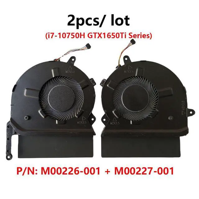 Alt view image 2 of 7 - CPU + GPU Cooling Fans Suitable for HP Spectre X360 15'' i7-10750H 15-EB 15t-EB TPN-Q226 GTX1650Ti Laptop Cooler Fan 5V 0.5A 4 PIN ND75C37-19C04 + ND75C37-19C05 P/N: M00226-001 + M00227-001 (2PCS)