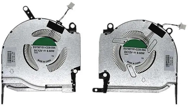 Main image of 12V CPU + GPU Cooling Fans Suitable for HP OMEN 8 Pro RTX3060 3070 16-K 16-N TPN-Q280 TPN-Q281 Laptop Cooler Fan 12V 9.6W 4 PIN EG75071S1-C220-S9A + EG75071S1-C230-S9A N18099-001 + N18100-001 (2PCS)
