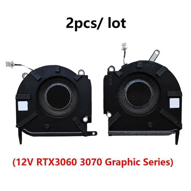 Alt view image 2 of 7 - 12V CPU + GPU Cooling Fans Suitable for HP OMEN 8 Pro RTX3060 3070 16-K 16-N TPN-Q280 TPN-Q281 Laptop Cooler Fan 12V 9.6W 4 PIN EG75071S1-C220-S9A + EG75071S1-C230-S9A N18099-001 + N18100-001 (2PCS)
