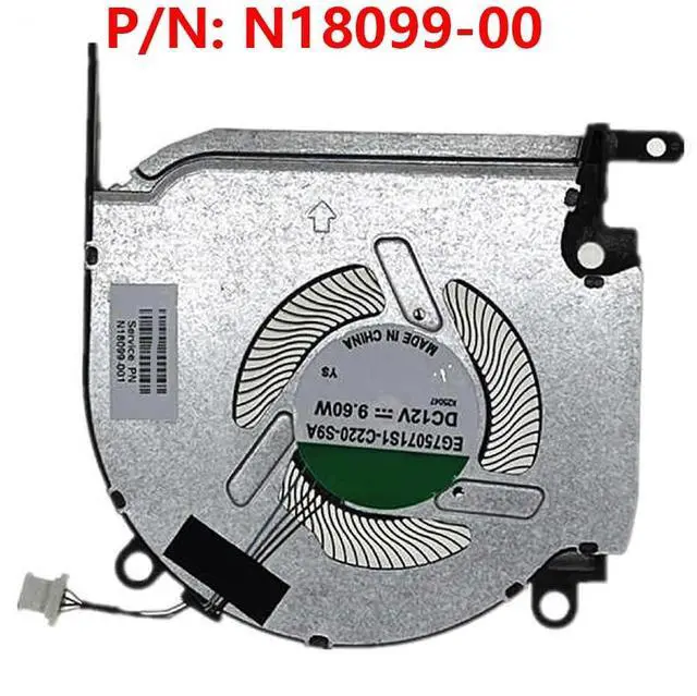 Alt view image 6 of 7 - 12V CPU Cooling Fans Suitable for HP OMEN 8 Pro RTX3060 3070 16-K 16-N TPN-Q280 TPN-Q281 Laptop Cooler Fan 12V 9.6W 4 PIN EG75071S1-C220-S9A + EG75071S1-C230-S9A N18099-001 + N18100-001 (CPU)
