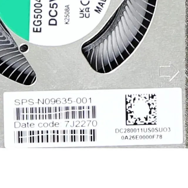 Alt view image 4 of 7 - CPU Cooling Fans Suitable for HP Envy X360 15-EY 15-EW 15T-EW 15Z-EY TPN-C157 2-in-1 Series Laptop Cooler Fan 5V 4 PIN EG50040S1-CT00-S9A + EG50060S1-C610-S9A P/N: N09635-001 + N09634-001 (CPU)