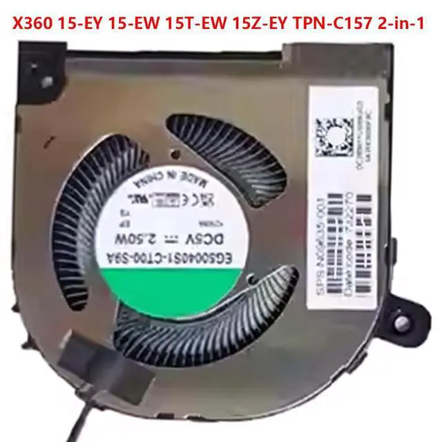 Alt view image 6 of 7 - CPU Cooling Fans Suitable for HP Envy X360 15-EY 15-EW 15T-EW 15Z-EY TPN-C157 2-in-1 Series Laptop Cooler Fan 5V 4 PIN EG50040S1-CT00-S9A + EG50060S1-C610-S9A P/N: N09635-001 + N09634-001 (CPU)