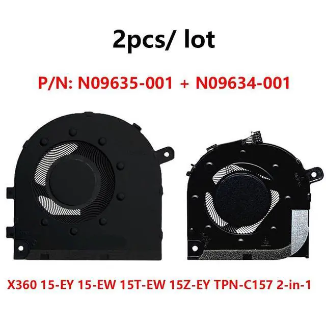 Alt view image 2 of 7 - CPU + GPU Cooling Fans Suitable for HP Envy X360 15-EY 15-EW 15T-EW 15Z-EY TPN-C157 2-in-1 Series Laptop Cooler FAN 5V 4 PIN EG50040S1-CT00-S9A + EG50060S1-C610-S9A P/N: N09635-001 + N09634-001 (2PCS)