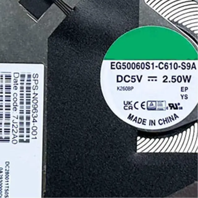 Alt view image 4 of 7 - CPU + GPU Cooling Fans Suitable for HP Envy X360 15-EY 15-EW 15T-EW 15Z-EY TPN-C157 2-in-1 Series Laptop Cooler FAN 5V 4 PIN EG50040S1-CT00-S9A + EG50060S1-C610-S9A P/N: N09635-001 + N09634-001 (2PCS)