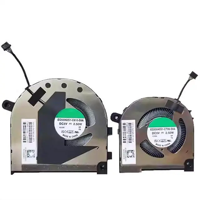 Main image of CPU + GPU Cooling Fans Suitable for HP Envy X360 15-EY 15-EW 15T-EW 15Z-EY TPN-C157 2-in-1 Series Laptop Cooler FAN 5V 4 PIN EG50040S1-CT00-S9A + EG50060S1-C610-S9A P/N: N09635-001 + N09634-001 (2PCS)