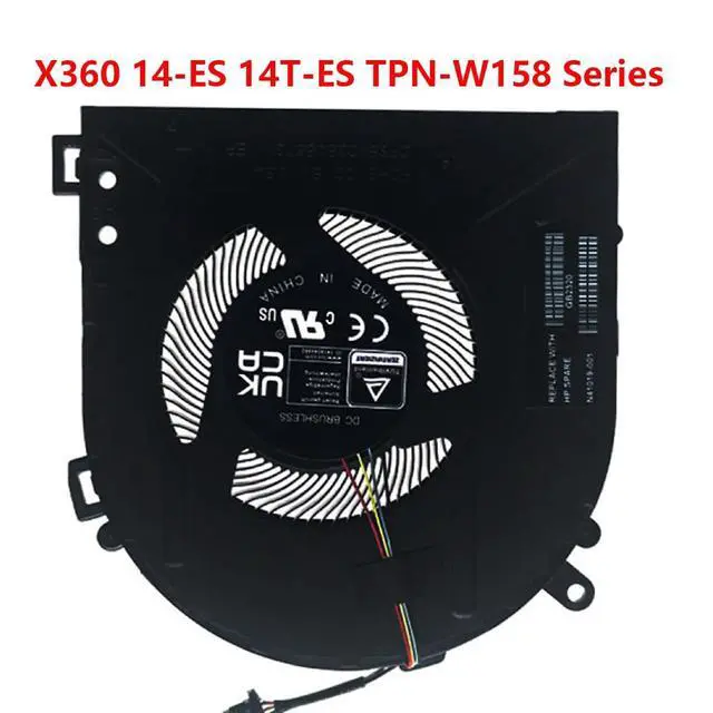 Alt view image 6 of 7 - CPU Cooling Fans Suitable for HP Envy X360 14-ES 14T-ES TPN-W158 Series : 14-ES0033DX 14-ES0013DX 14T-ES000 14-ES0000CA 14-ES0010CA Laptop Cooler Fan 5V 0.5A 4 PIN DFS5K22B05673 P/N: N41019-001