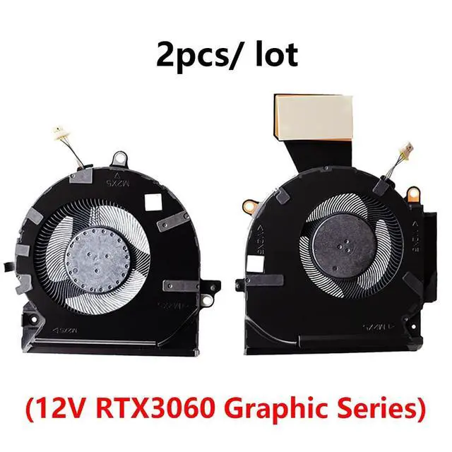Alt view image 2 of 7 - 12V CPU + GPU Cooling Fans Suitable for HP OMEN 7 RTX3060 16-B 16-B0001TX 16-B0005TX 16-C TPN-Q265 TPN-Q267 Series Laptop Cooler Fan 12V 0.5A 4 PIN ND8CC02-20K25 + ND8CC02-20K26 (2PCS)