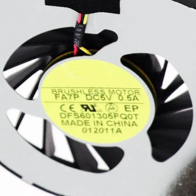 Alt view image 3 of 7 - CPU Cooling Fans Suitable for HP Envy 17 17T-1000 17T-1100 17-1000 17-1100 17-1101TX 17-1200 17-2000 Series Laptop Cooler Fan 5V 0.5A 3 PIN DFS601305FQ0T FA7P P/N: 633075-001
