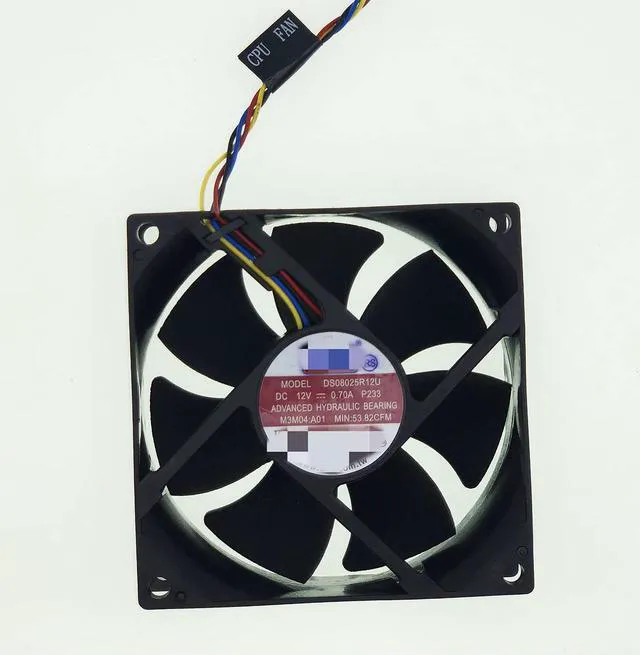 Alt view image 3 of 6 - New Case cooling fan for Dell XPS 8100 Inspiron 580 580s, AVC DS08025R12U size:80mm x 25mm 8025, 4-Pin 4-Wire DC12V 0.70A