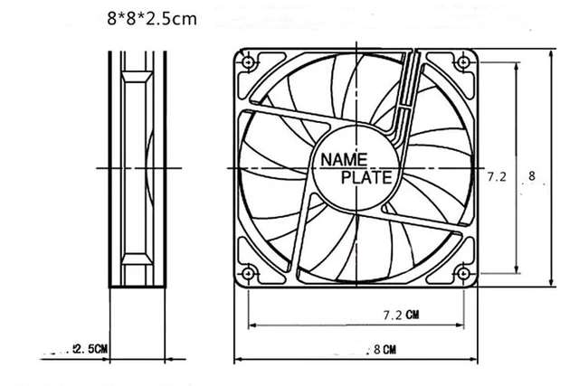 Alt view image 6 of 6 - New Case cooling fan for Dell XPS 8100 Inspiron 580 580s, AVC DS08025R12U size:80mm x 25mm 8025, 4-Pin 4-Wire DC12V 0.70A