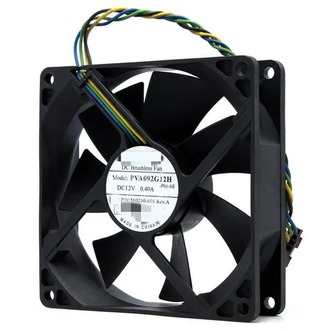 Alt view image 5 of 7 - Case Cooling Fan for HP Elite 8100 8000 8200 8300 Pro 6000 6005 6200 6300 6305 DC 12V 0.40A 4-WIRE/4-PIN P/N:Foxconn PVA092G12H 580230-001 Size:92mm x 92mm x 25mm