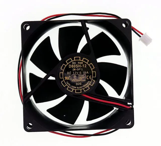 Main image of New Power Supply Chassis Cooling Fan for YaLnFAN D80SH-12 8025 Size:80 * 80 * 25mm DC12V 0.18A 2-Wire 2-Pin