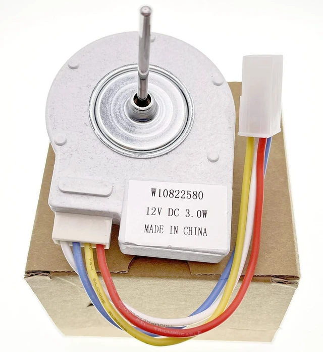 Main image of W10822580 Refrigerator Evaporator Fan Motor (OEM) Compatible with Whirlpool Kenmore Kitchen Aid Maytag refrigerator models W10255195 AP5985210, 2259385, 4283312, PS11723174 etc